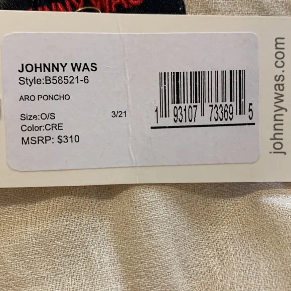 Johnny Was Biya Cream ARO Linen Open Front Poncho